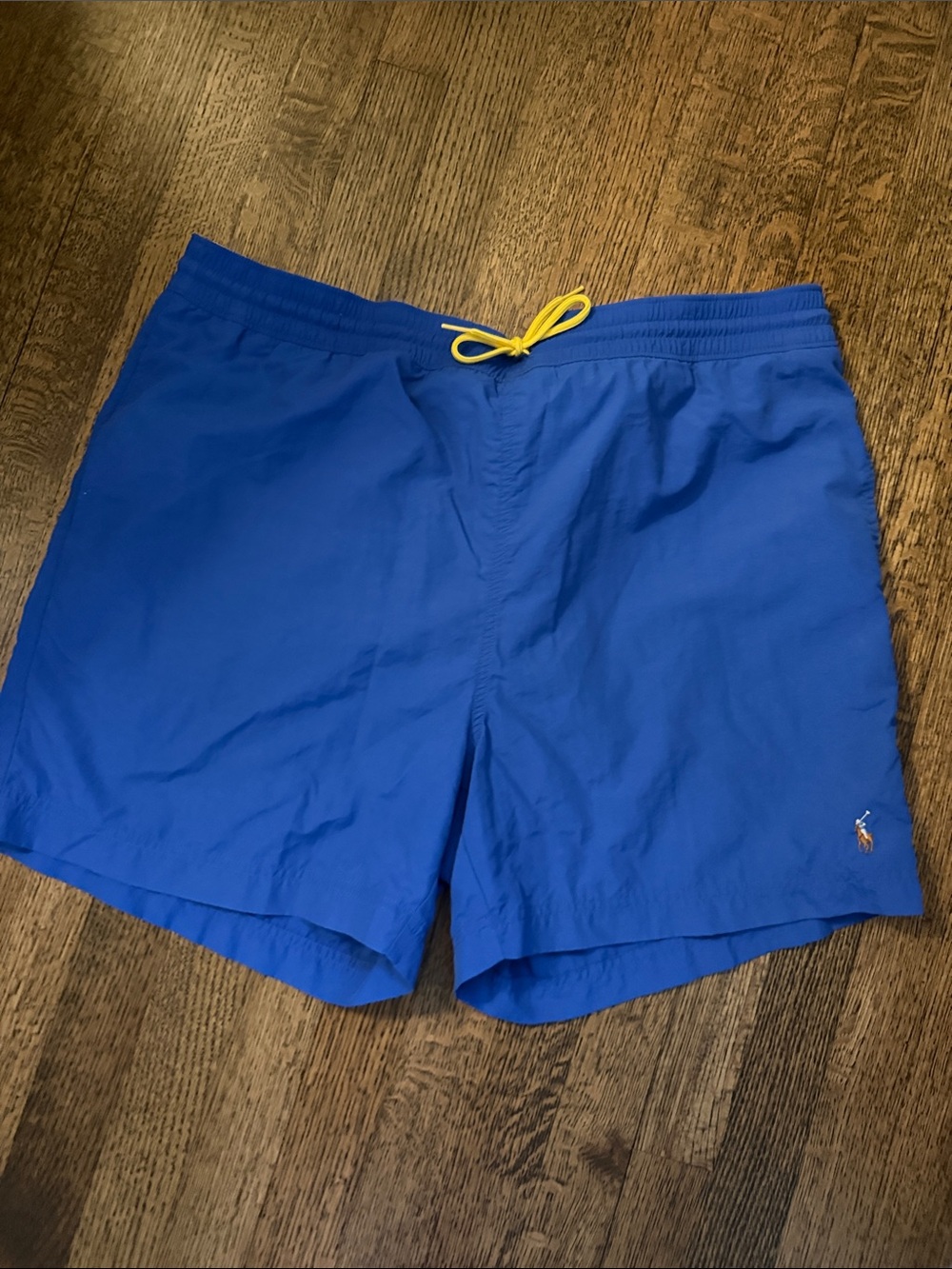 Polo by Ralph Lauren Blue Swim Shorts with Yellow Drawstring XL